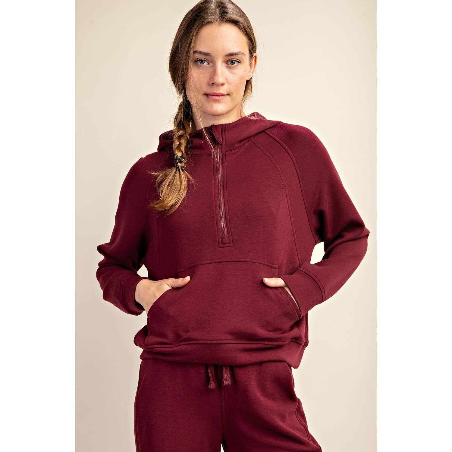 MODAL SCUBA QUARTER ZIP HODDIE JACKET